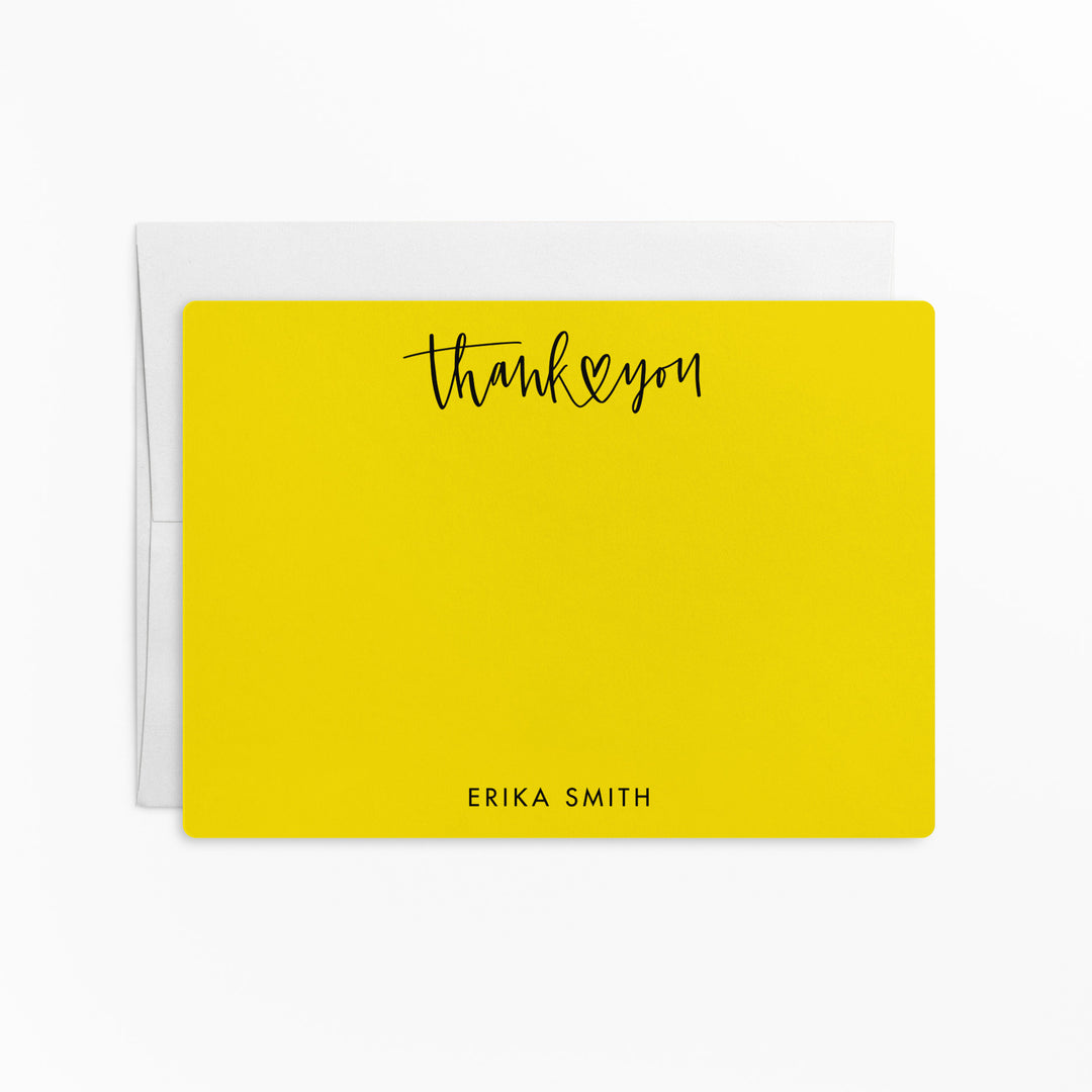 Customizable | Set of Thank You Stationery Notecards | Envelopes Included | M6-M006 Mailer Market Dwellings LEMON