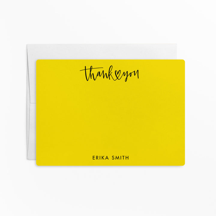 Customizable | Set of Thank You Stationery Notecards | Envelopes Included | M6-M006 Mailer Market Dwellings LEMON