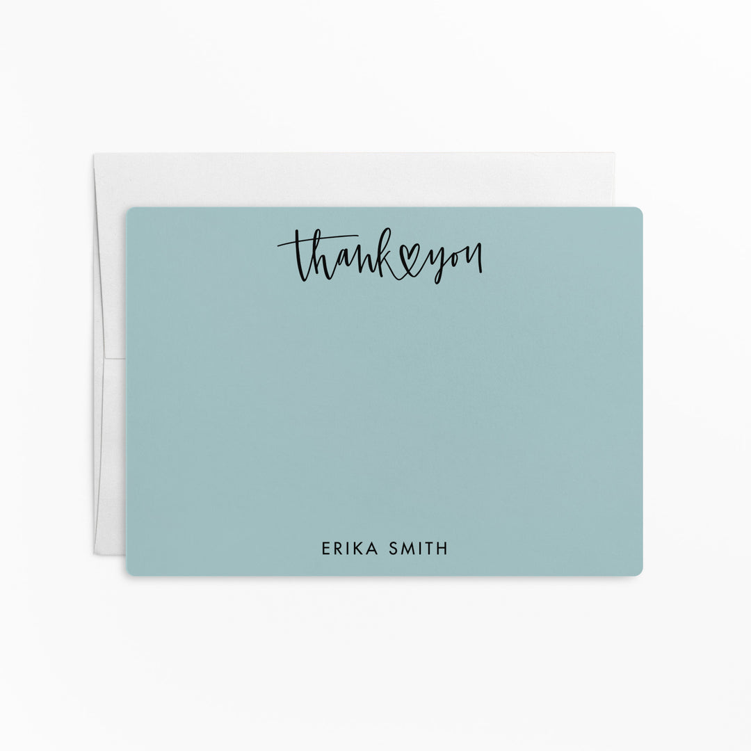 Customizable | Set of Thank You Stationery Notecards | Envelopes Included | M6-M006 Mailer Market Dwellings LIGHT BLUE