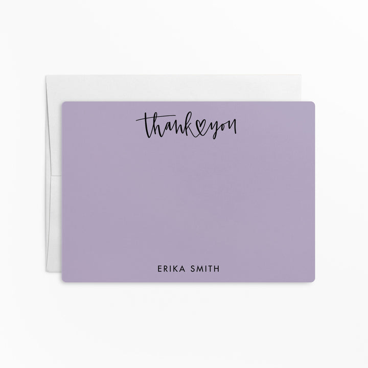 Customizable | Set of Thank You Stationery Notecards | Envelopes Included | M6-M006 Mailer Market Dwellings LIGHT PURPLE