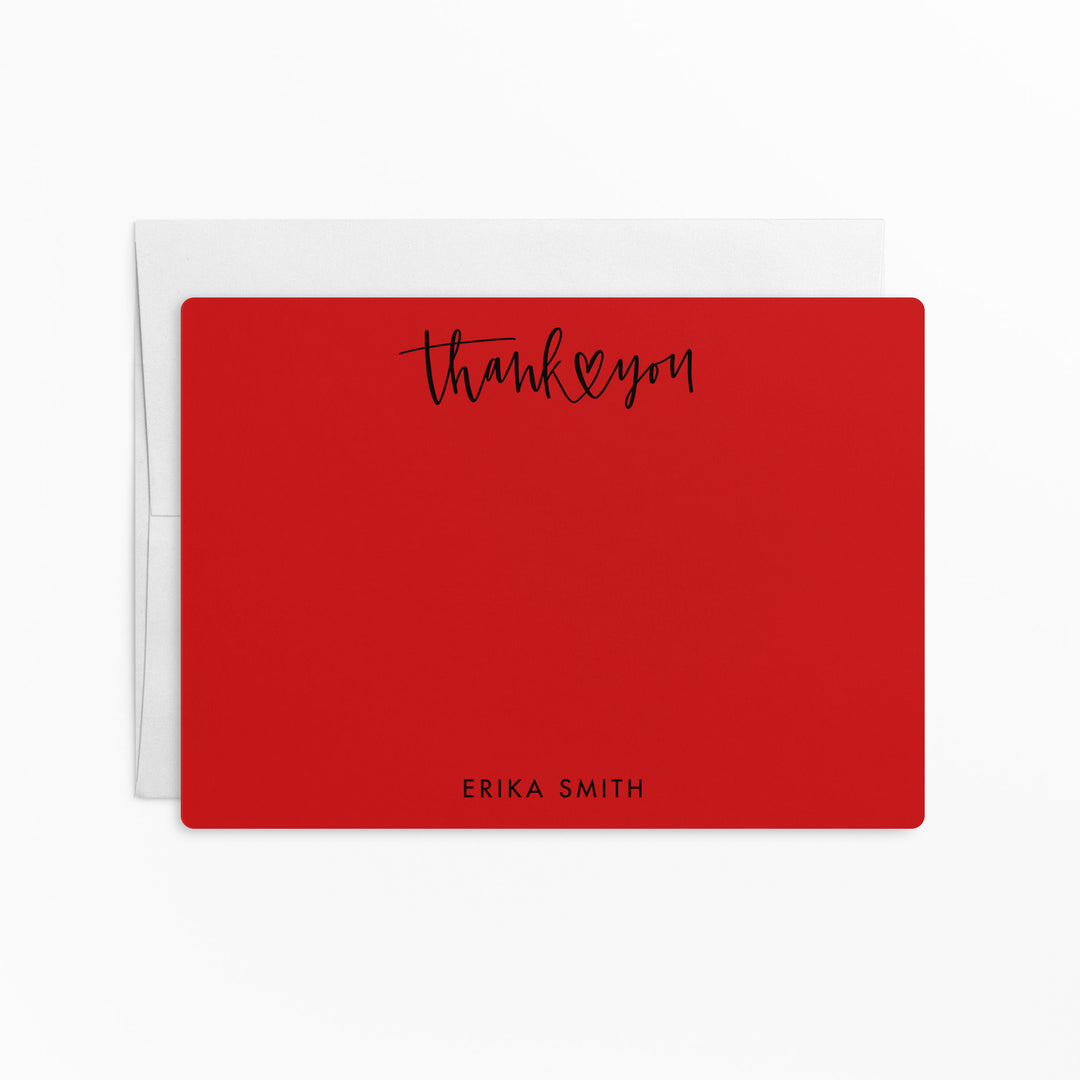 Customizable | Set of Thank You Stationery Notecards | Envelopes Included | M6-M006 Mailer Market Dwellings SCARLET