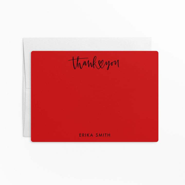 Customizable | Set of Thank You Stationery Notecards | Envelopes Included | M6-M006 Mailer Market Dwellings SCARLET