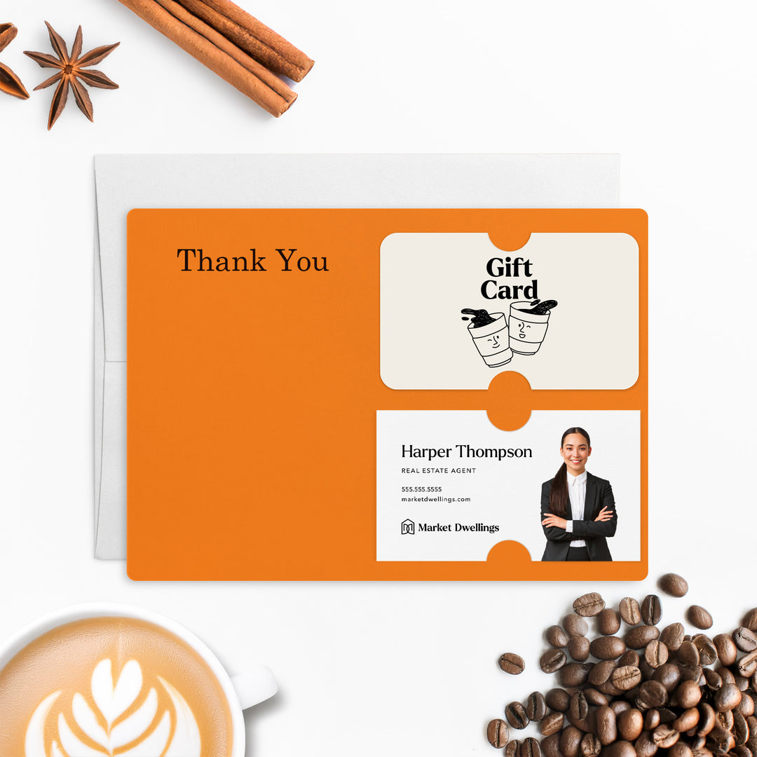 Set of "Thank you" Gift Card & Business Card Holder Mailer | Envelopes Included | M6-M008 Mailer Market Dwellings