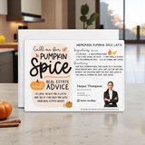 Homemade Pumpkin Spice Latte Recipe Cards | Real Estate Mailers with Envelopes Mailer Market Dwellings