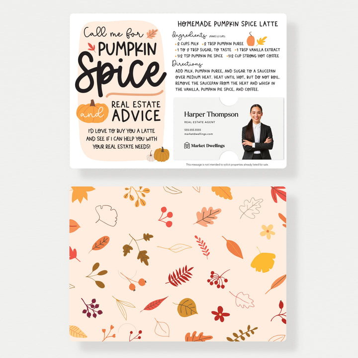 Set of Homemade Pumpkin Spice Latte Recipe Cards | Envelopes Included | M60-M003 Mailer Market Dwellings   