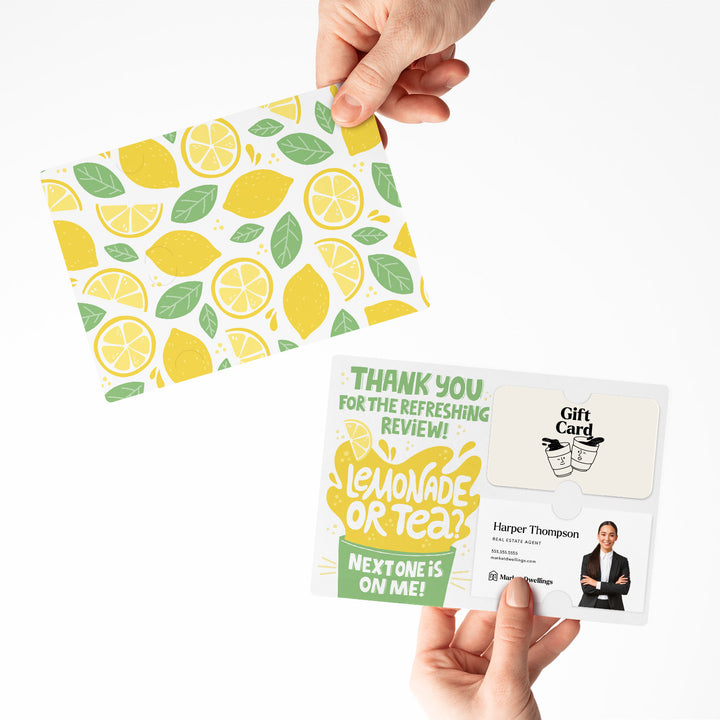 Set of "Thank You for the Refreshing Review" Gift Card & Business Card Holder Mailers | Envelopes Included | M61-M008 Mailer Market Dwellings