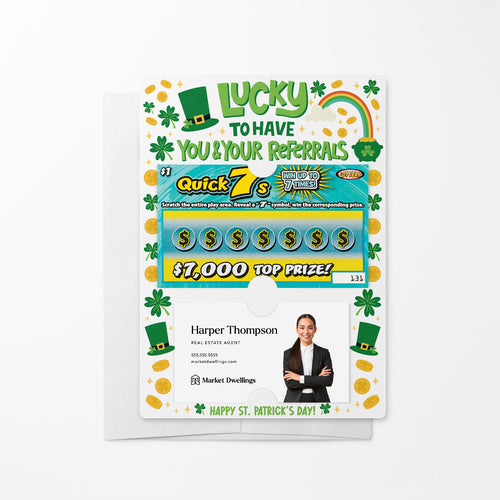 Lucky To Have You And Your Referrals | Lotto Mailers with Envelopes Mailer Market Dwellings