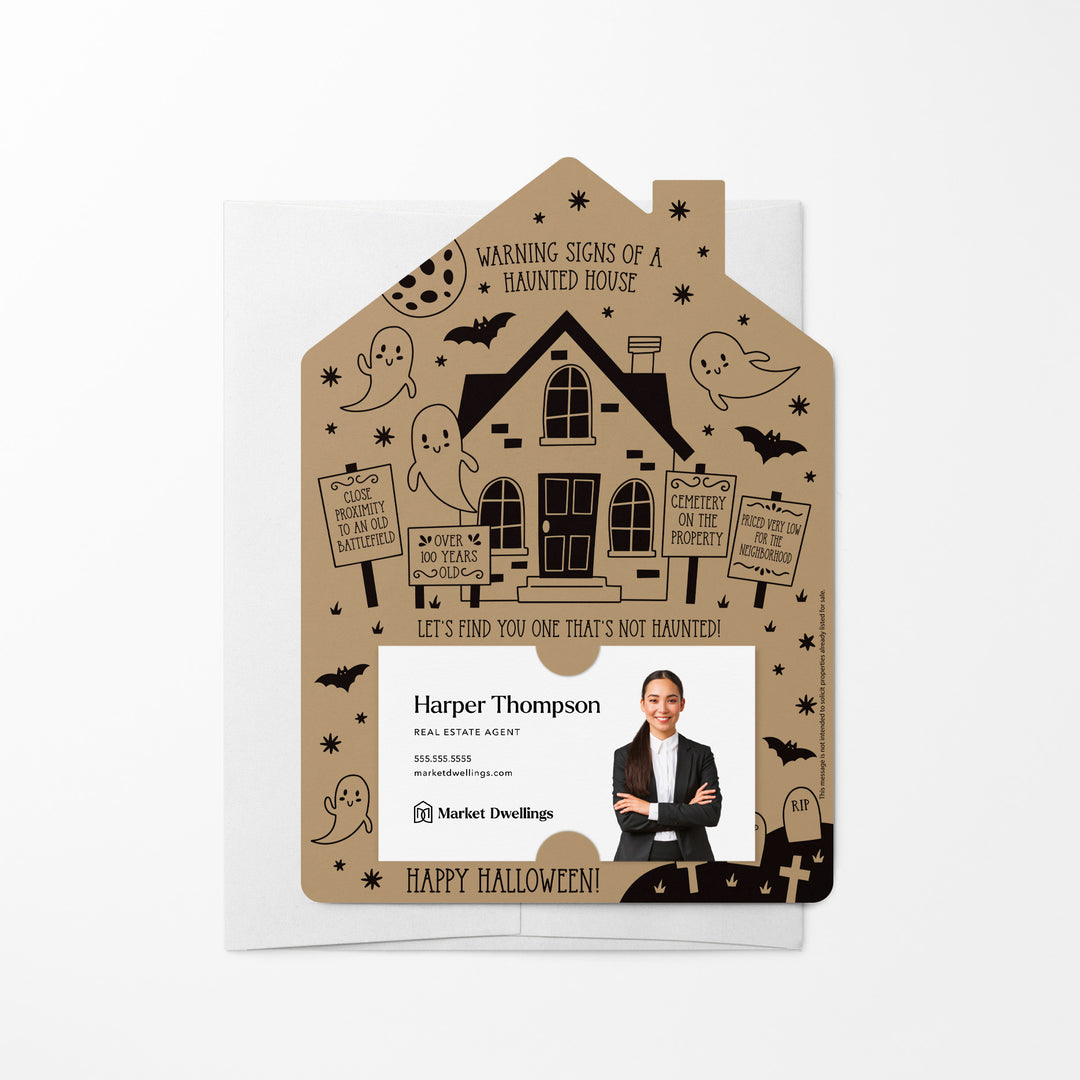 Warning Signs of a Haunted House Mailers | Envelopes Included | M63-M001 Mailer Market Dwellings KRAFT