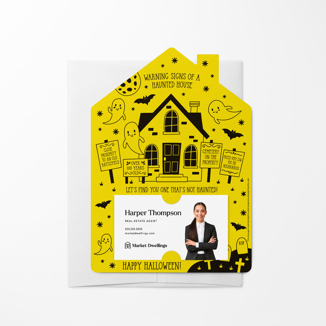 Warning Signs of a Haunted House Mailers | Envelopes Included | M63-M001 Mailer Market Dwellings LEMON