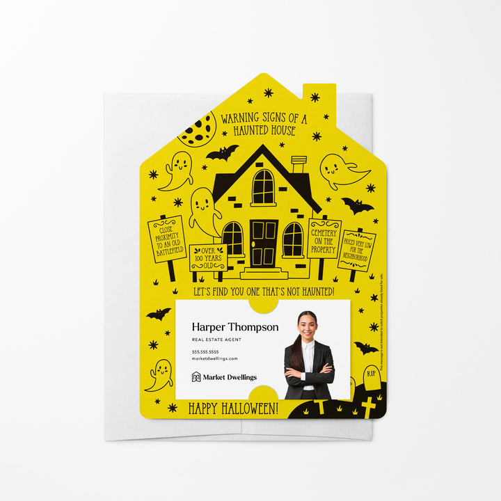 Warning Signs of a Haunted House Mailers | Envelopes Included | M63-M001 Mailer Market Dwellings LEMON