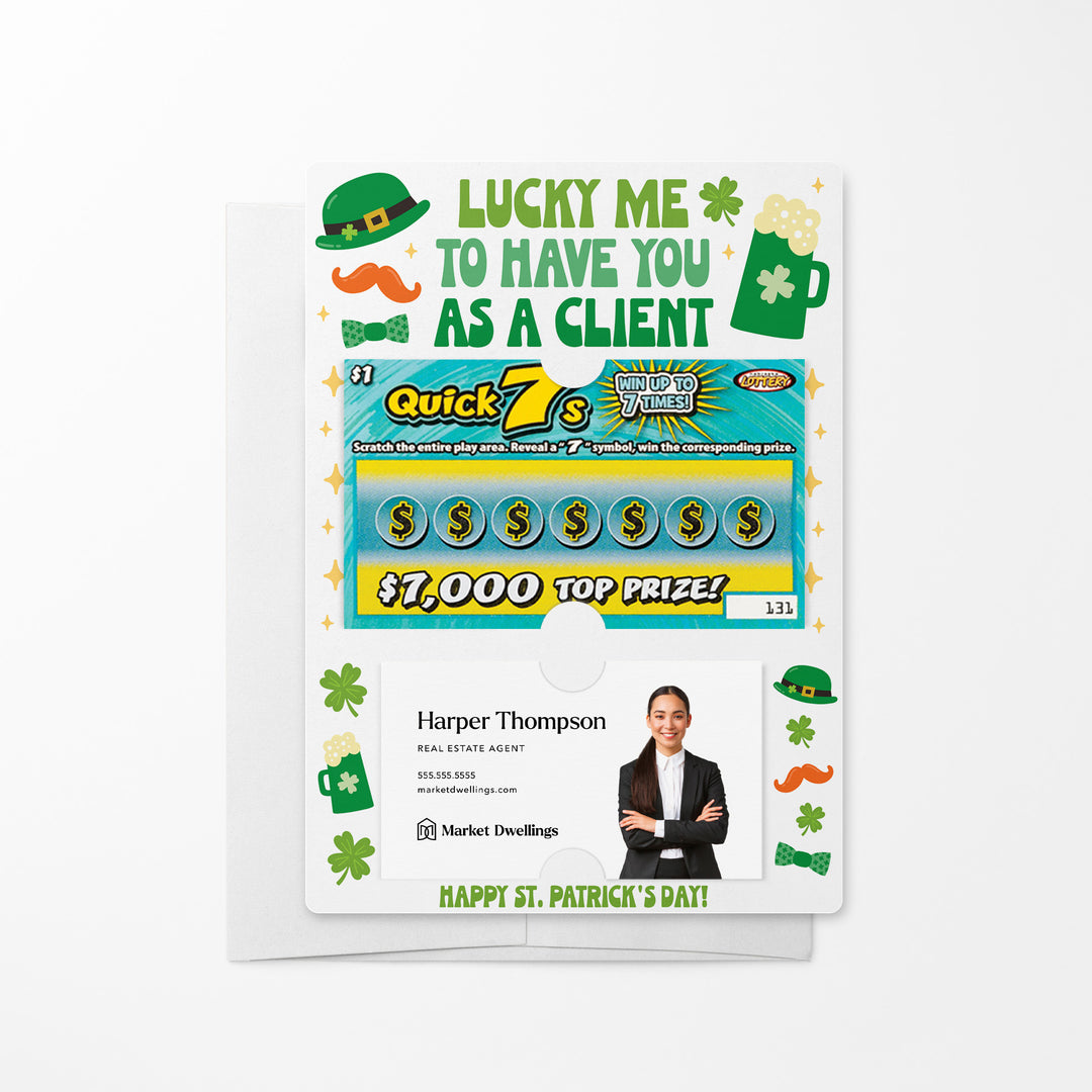 Set of Lucky Me To Have You As A Client | Lotto Mailers | Envelopes Included Mailer Market Dwellings