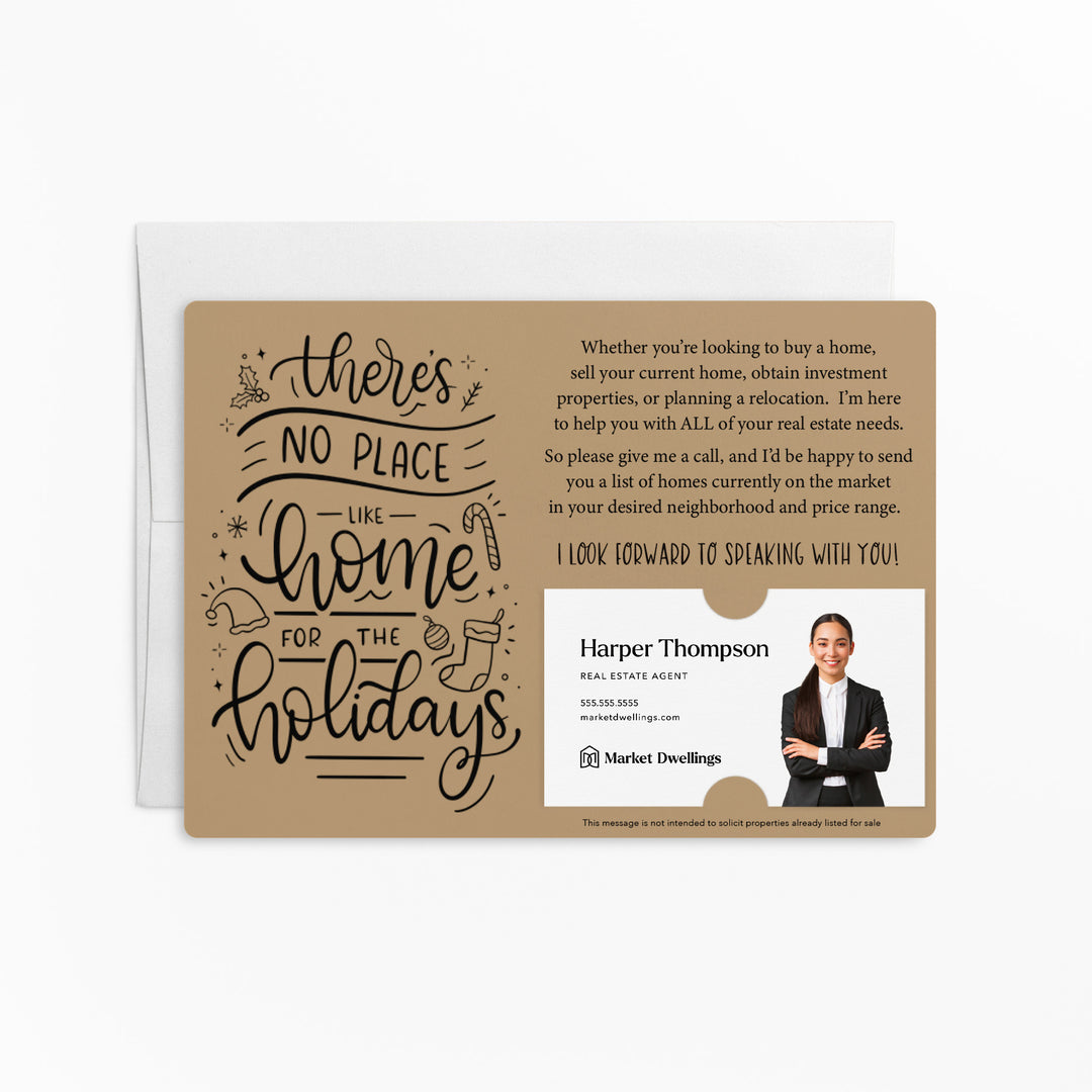 Set of "There's No Place Like Home for the Holidays" Real Estate Mailer | Envelopes Included | M65-M003 Mailer Market Dwellings KRAFT