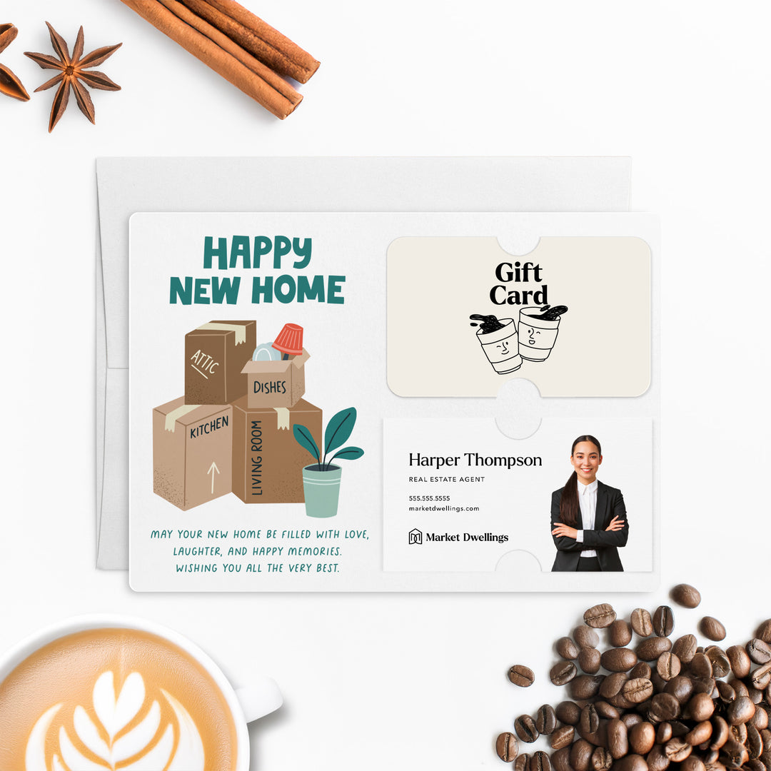 Happy New Home Gift Card & Business Card Holder Mailers | Envelopes Included | M65-M008 Mailer Market Dwellings