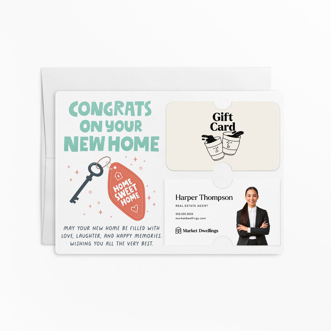 Congrats On Your New Home Gift Card & Business Card Holder Mailers | Envelopes Included | M66-M008 Mailer Market Dwellings