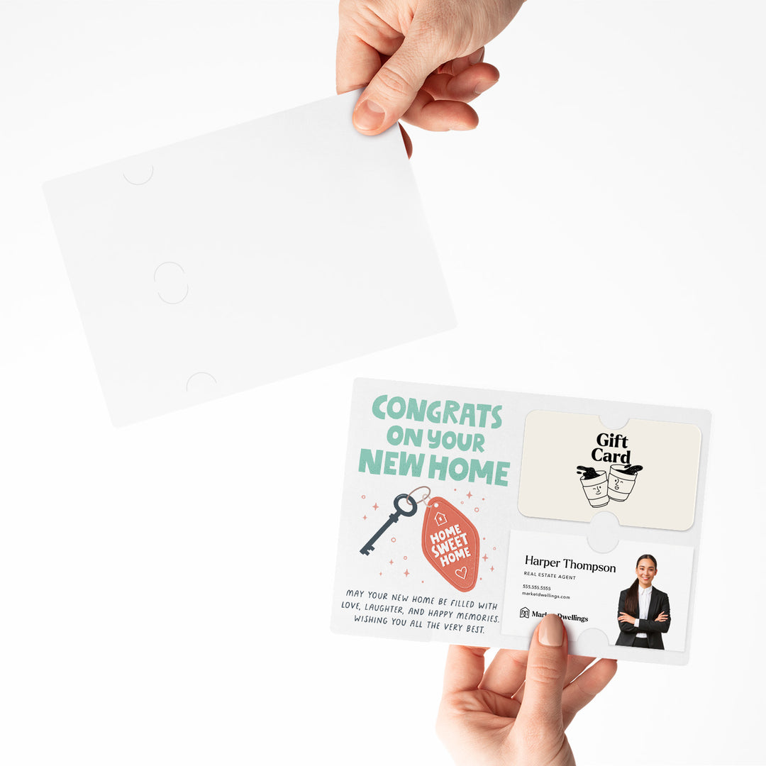 Congrats On Your New Home Gift Card & Business Card Holder Mailers | Envelopes Included | M66-M008 Mailer Market Dwellings