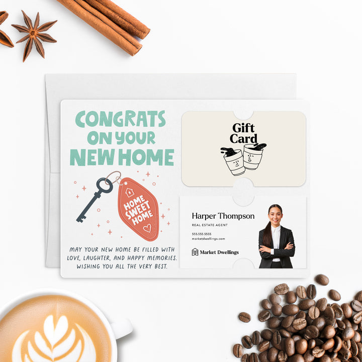 Congrats On Your New Home Gift Card & Business Card Holder Mailers | Envelopes Included | M66-M008 Mailer Market Dwellings