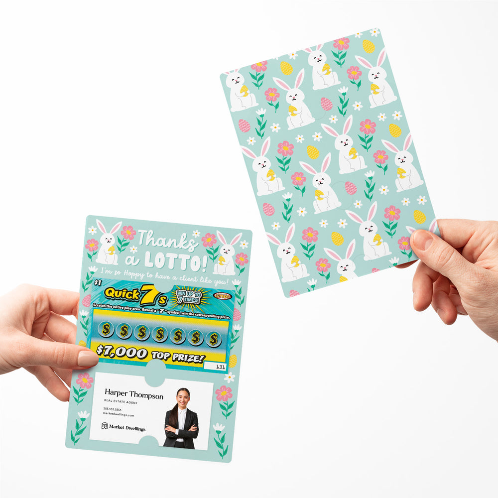 Set of Thanks A Lotto! I'm So Hoppy To Have A Client Like You! | Lotto Mailers | Envelopes Included Mailer Market Dwellings