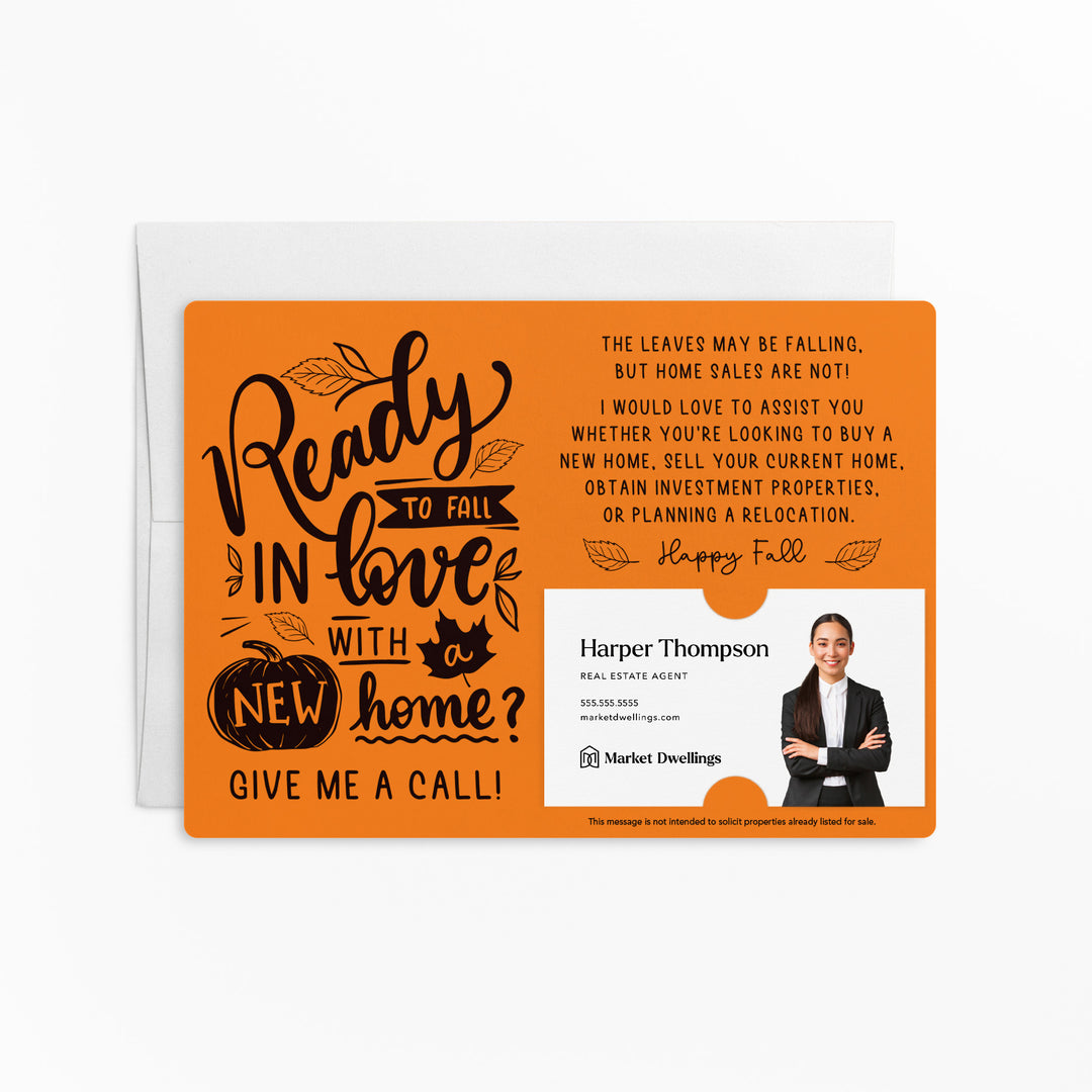 Set of "Ready to Fall in Love with a New Home?" Fall Real Estate Mailer | Envelopes Included | M67-M003 Mailer Market Dwellings