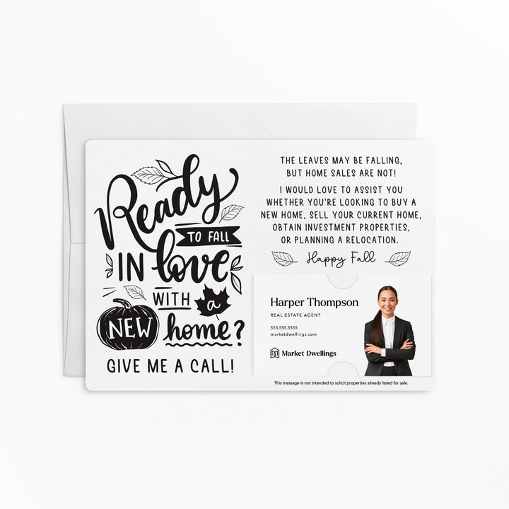 Set of "Ready to Fall in Love with a New Home?" Fall Real Estate Mailer | Envelopes Included | M67-M003