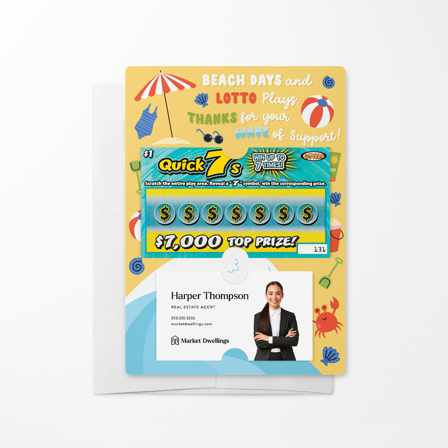 Set of Beach Days And Lotto Plays. Thanks For Your Wave Of Support! Lotto Mailers | Envelopes Included Mailer Market Dwellings