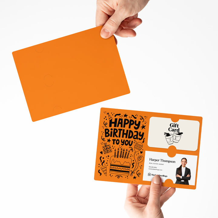 Set of "Happy Birthday" Gift Card & Business Card Holder | Envelopes Included | M69-M008 Mailer Market Dwellings