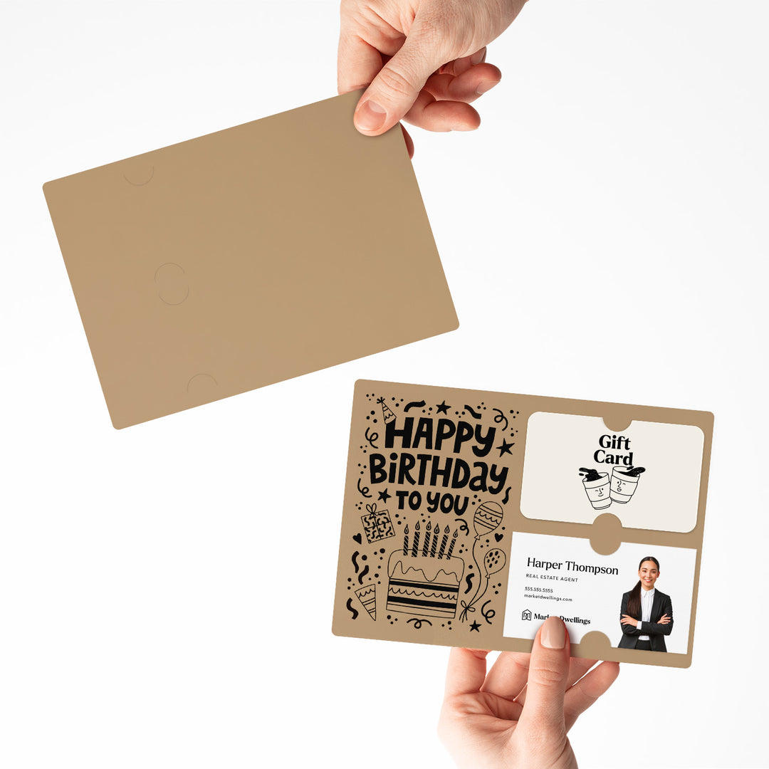 Set of "Happy Birthday" Gift Card & Business Card Holder | Envelopes Included | M69-M008 Mailer Market Dwellings