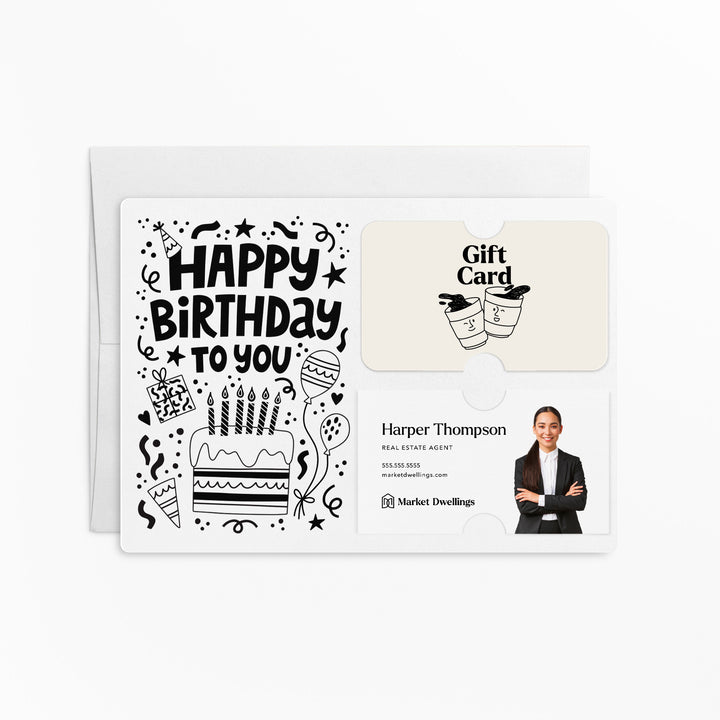 Set of "Happy Birthday" Gift Card & Business Card Holder | Envelopes Included | M69-M008