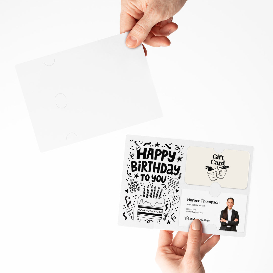 Set of "Happy Birthday" Gift Card & Business Card Holder | Envelopes Included | M69-M008