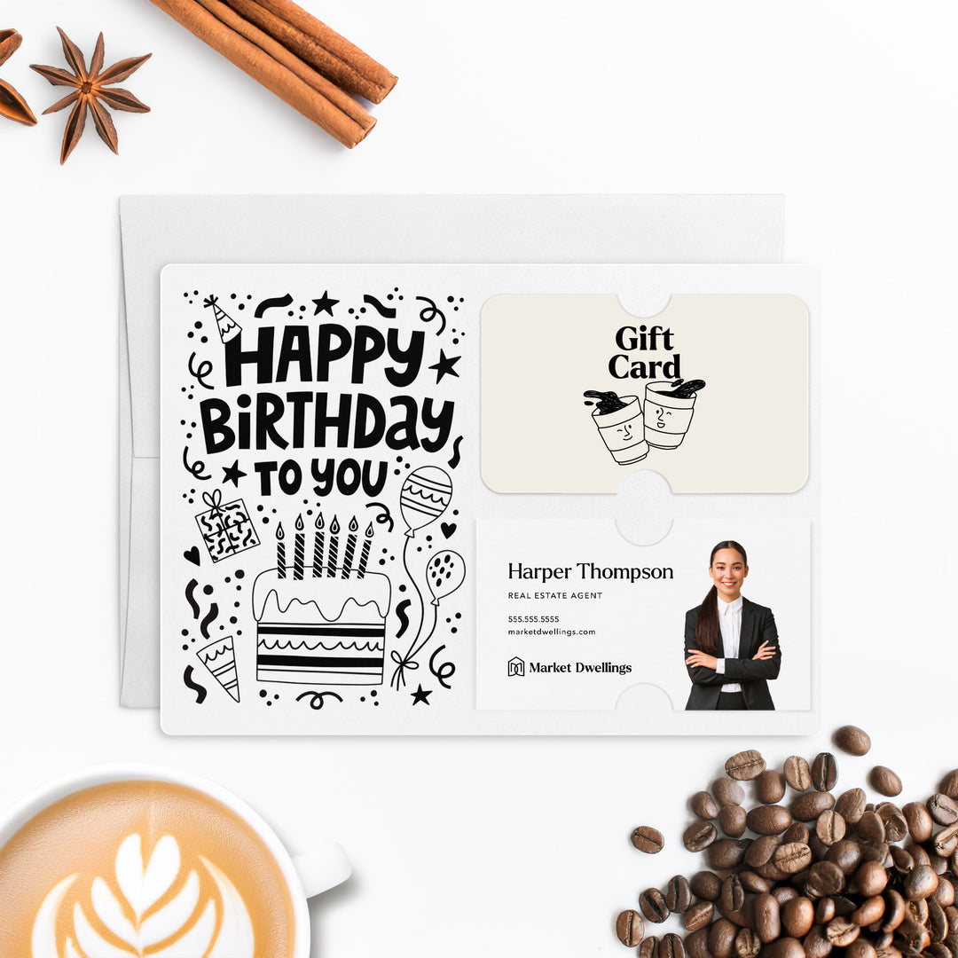 Set of "Happy Birthday" Gift Card & Business Card Holder | Envelopes Included | M69-M008