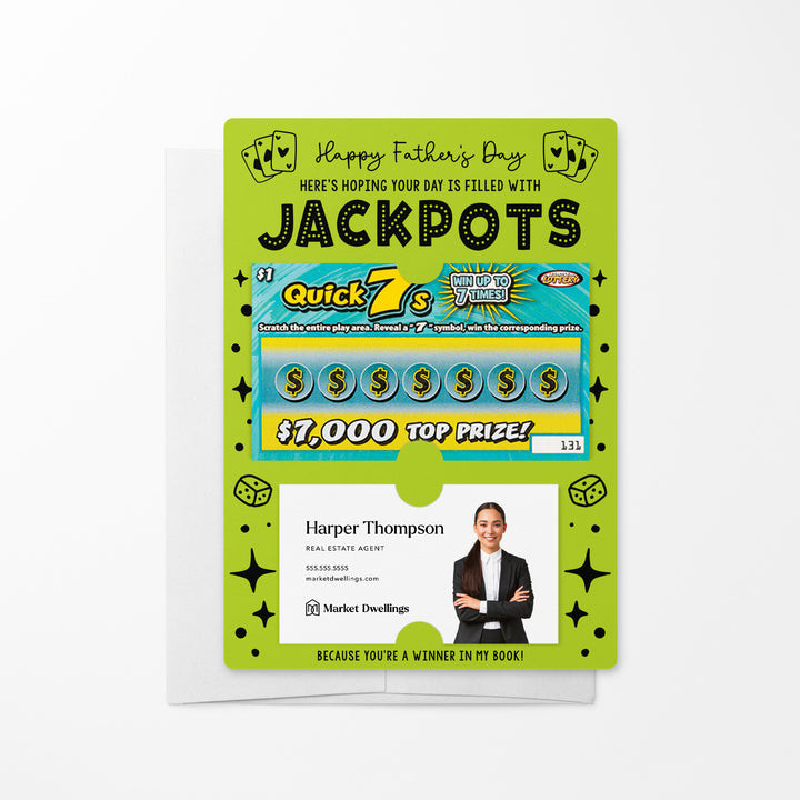 Set of Happy Father's Day Lotto Mailers | Envelopes Included Mailer Market Dwellings GREEN APPLE