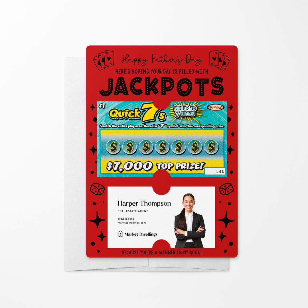 Set of Happy Father's Day Lotto Mailers | Envelopes Included Mailer Market Dwellings SCARLET