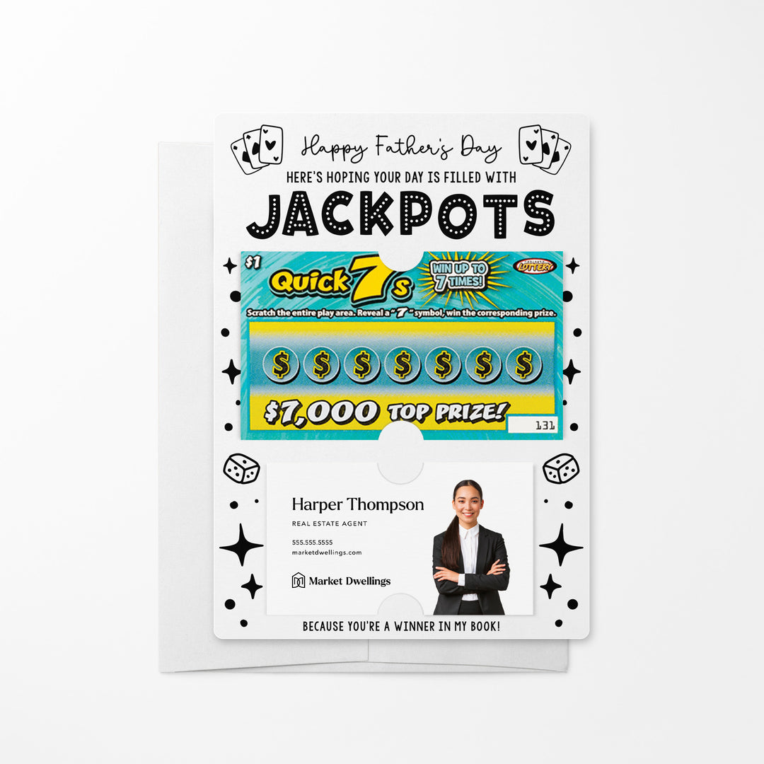 Set of Happy Father's Day Lotto Mailers | Envelopes Included Mailer Market Dwellings WHITE