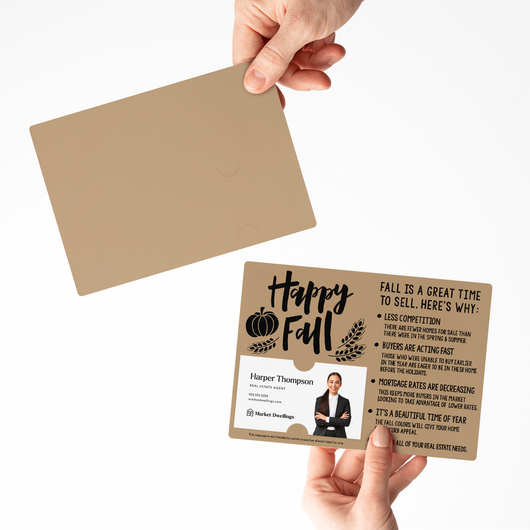 Set of "Happy Fall" Real Estate Mailer | Envelopes Included | M7-M004 Mailer Market Dwellings