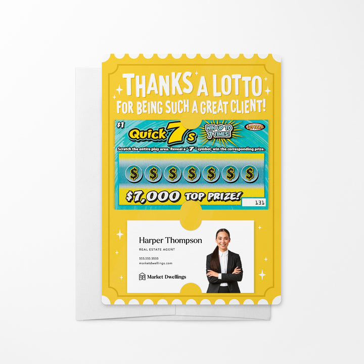 Set of Thanks a Lotto For Being Such a Great Client | Lotto Mailers | Envelopes Included Mailer Market Dwellings