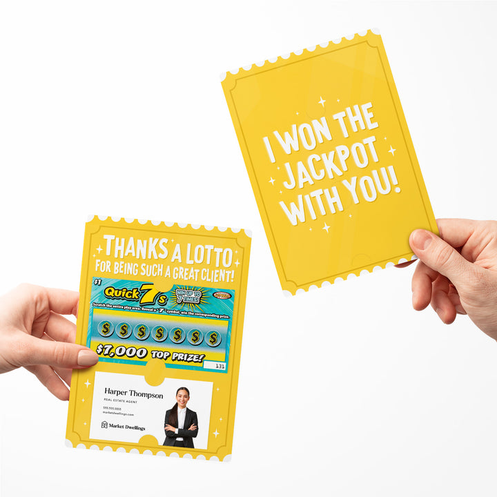 Set of Thanks a Lotto For Being Such a Great Client | Lotto Mailers | Envelopes Included Mailer Market Dwellings