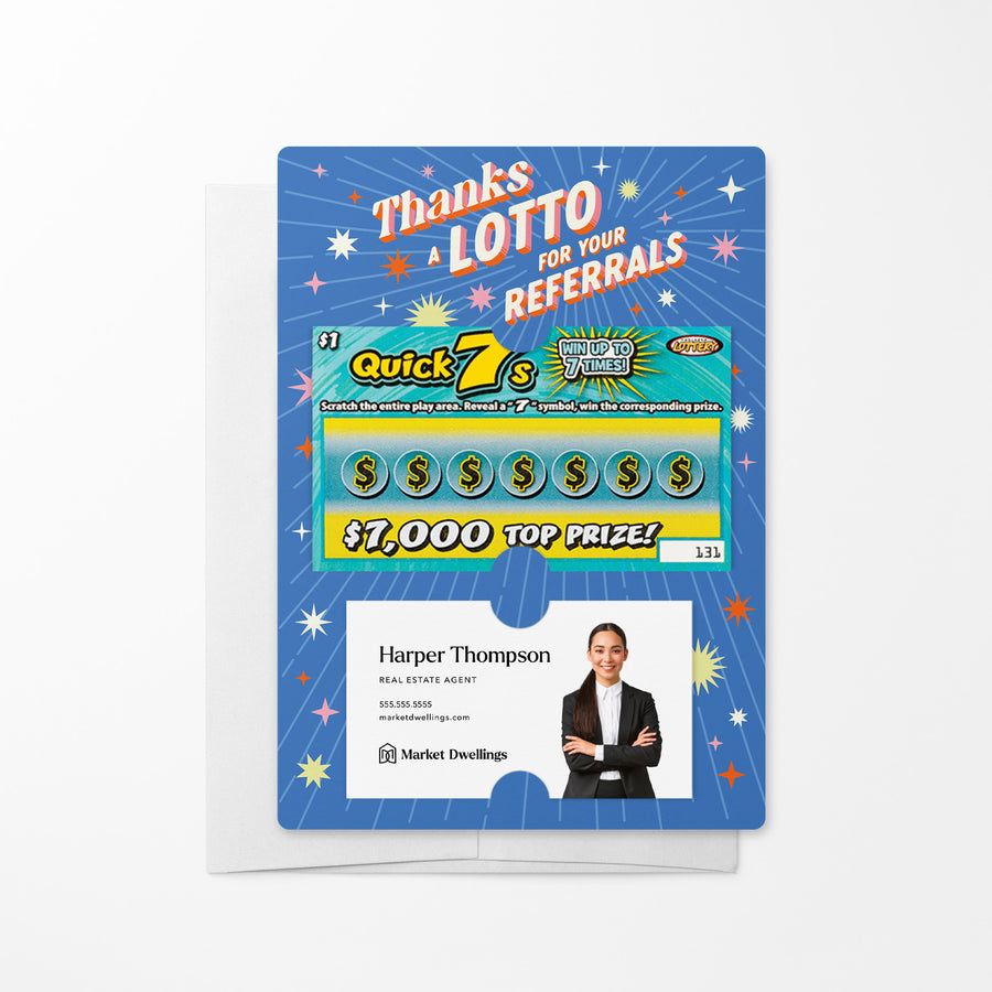 Set of Thanks a Lotto for Your Referrals | Lotto Mailers | Envelopes Included Mailer Market Dwellings