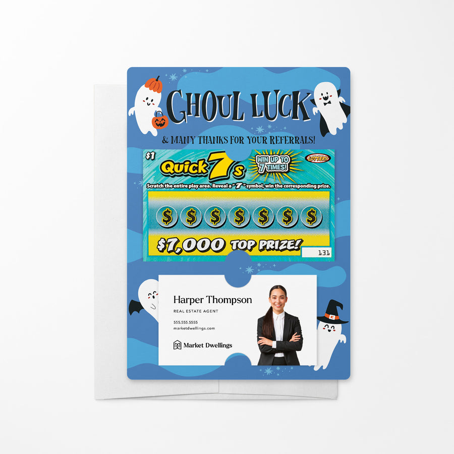 Set of Ghoul Luck And Many Thanks For Your Referrals! Lotto Mailers | Envelopes Included Mailer Market Dwellings