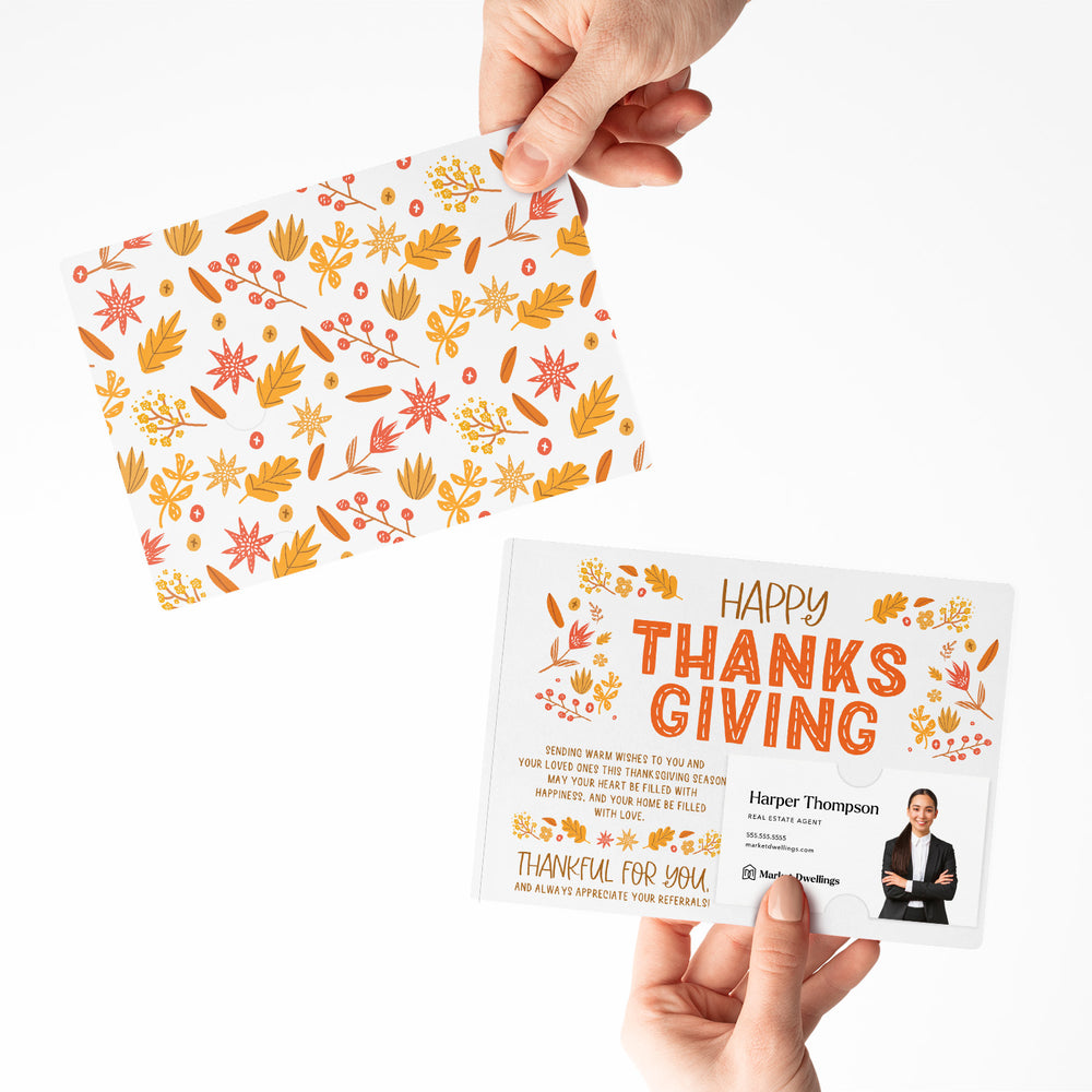 Set of Happy Thanksgiving Fall Mailers | Envelopes Included | M72-M003 Mailer Market Dwellings