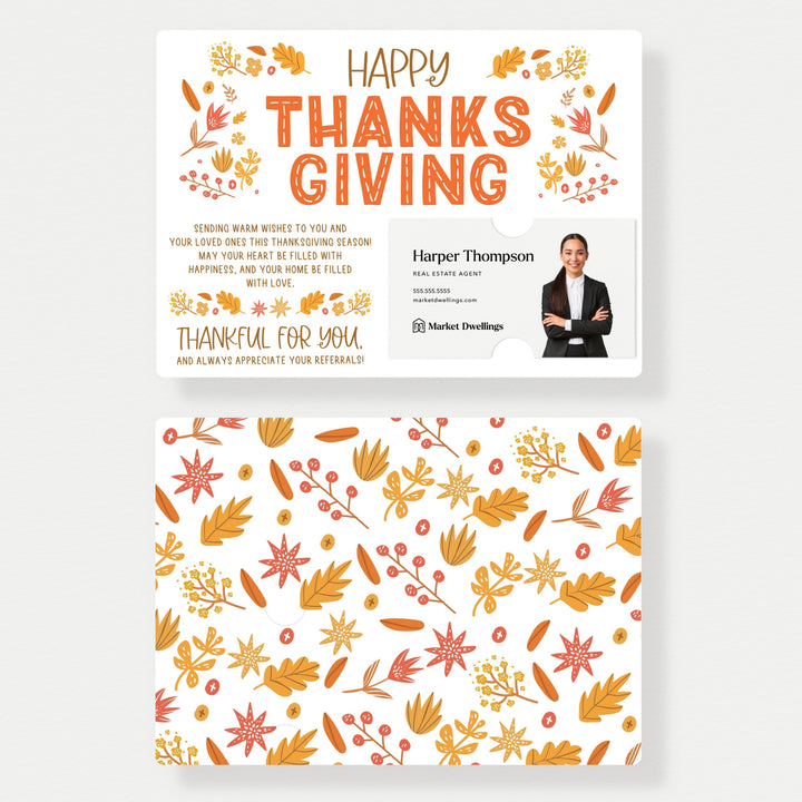 Set of Happy Thanksgiving Fall Mailers | Envelopes Included | M72-M003 Mailer Market Dwellings   