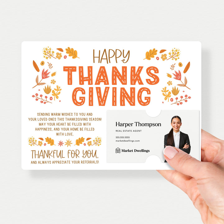 Set of Happy Thanksgiving Fall Mailers | Envelopes Included | M72-M003 Mailer Market Dwellings   