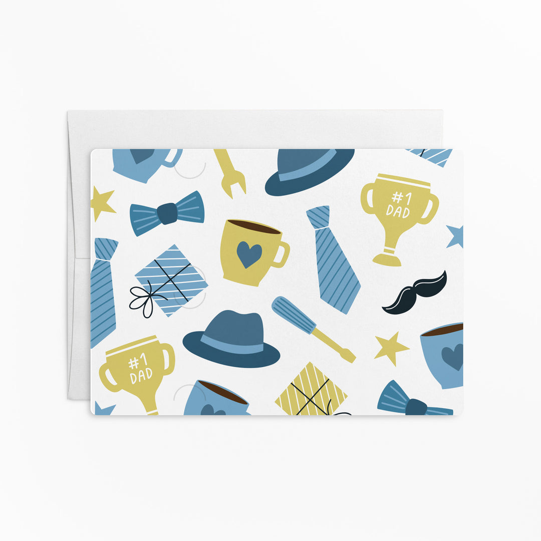 Happy Father's Day Enjoy A Coffee Or Tea On Me Gift Card & Business Card Holder Mailers | Envelopes Included | M72-M008 Mailer Market Dwellings