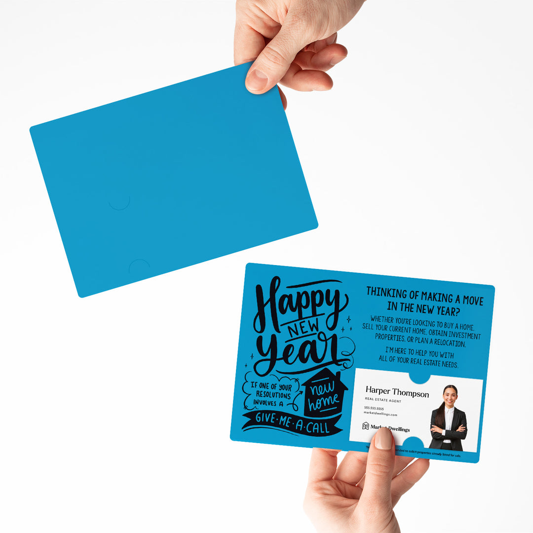 Set of "Happy New Year" Real Estate Resolution Mailers | Envelopes Included | M76-M003 Mailer Market Dwellings