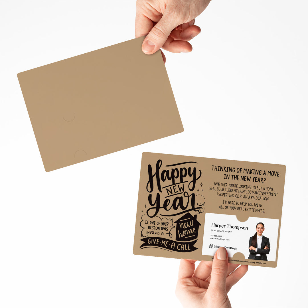 Set of "Happy New Year" Real Estate Resolution Mailers | Envelopes Included | M76-M003