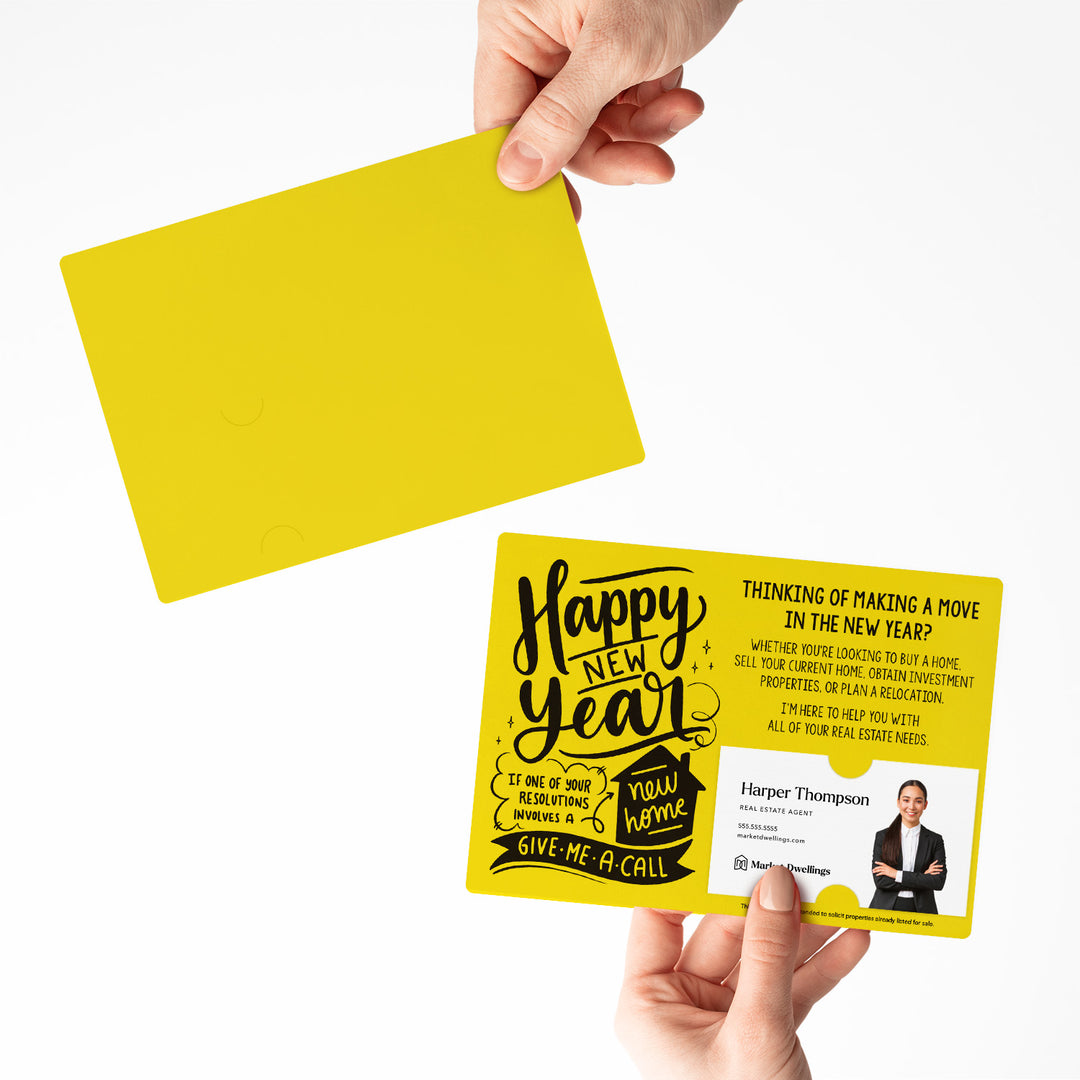 Set of "Happy New Year" Real Estate Resolution Mailers | Envelopes Included | M76-M003