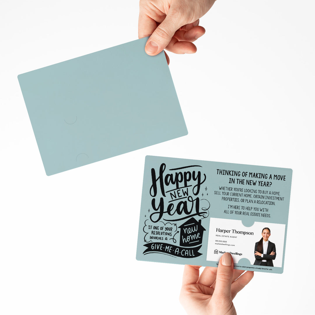 Set of "Happy New Year" Real Estate Resolution Mailers | Envelopes Included | M76-M003 Mailer Market Dwellings