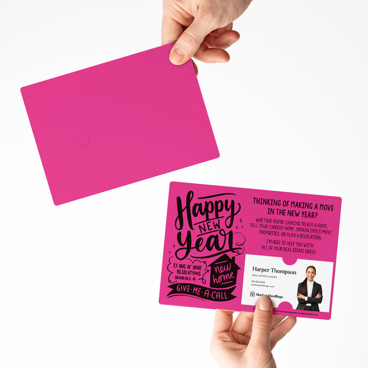 Set of "Happy New Year" Real Estate Resolution Mailers | Envelopes Included | M76-M003