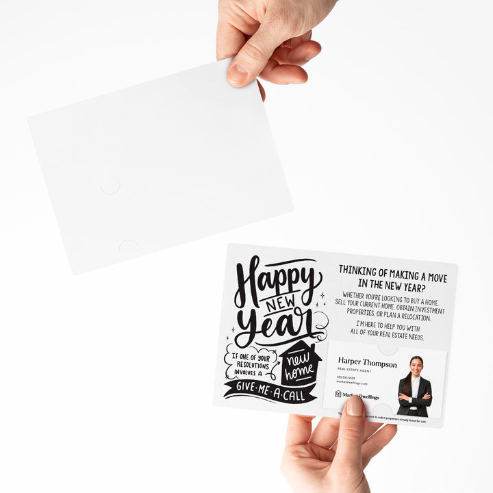 Set of "Happy New Year" Real Estate Resolution Mailers | Envelopes Included | M76-M003 Mailer Market Dwellings