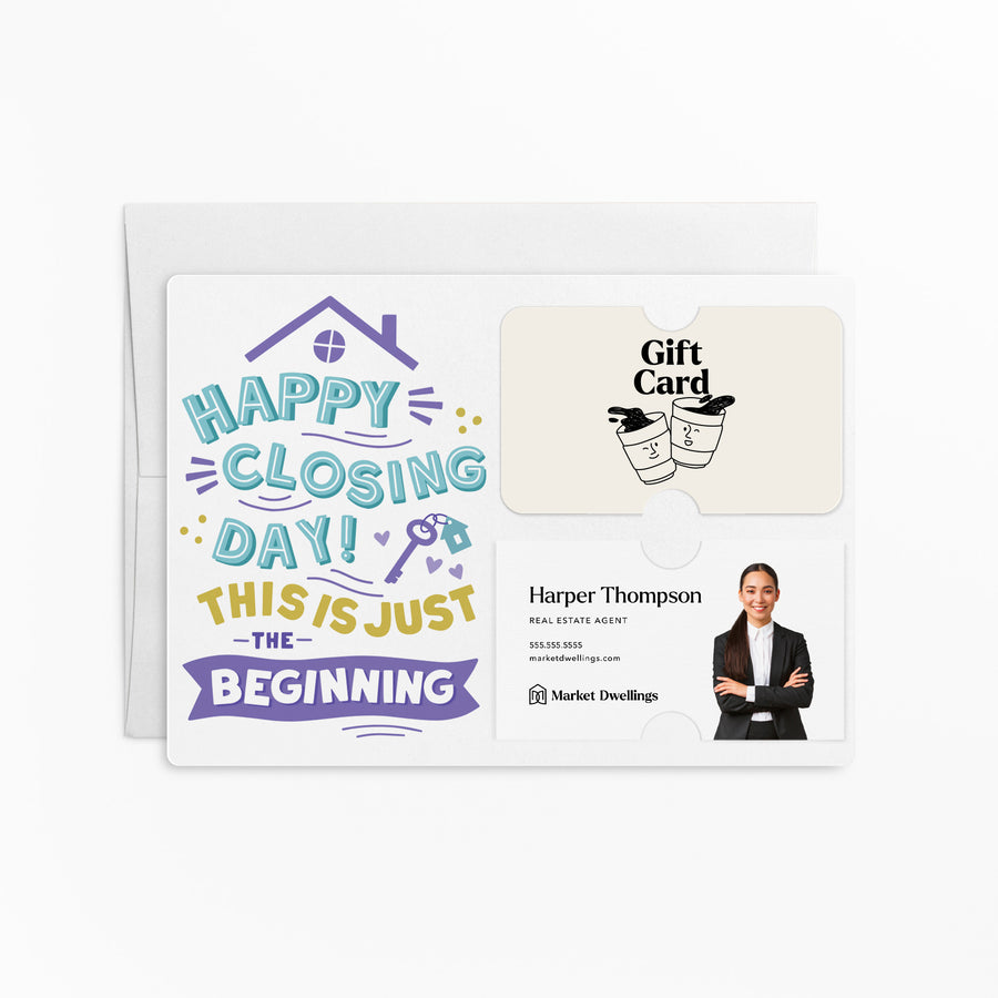 Happy Closing Day Gift Card & Business Card Holder Mailers | Envelopes Included | M76-M008-AB Mailer Market Dwellings LILAC