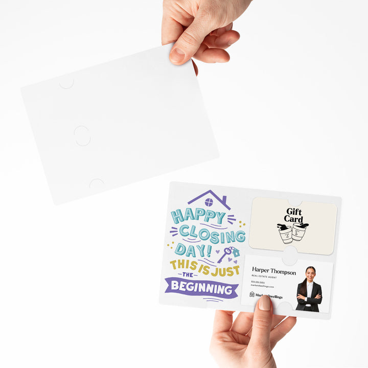 Happy Closing Day Gift Card & Business Card Holder Mailers | Envelopes Included | M76-M008-AB Mailer Market Dwellings