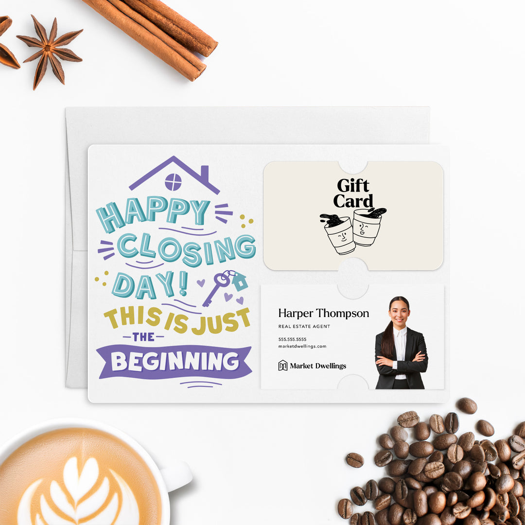 Happy Closing Day Gift Card & Business Card Holder Mailers | Envelopes Included | M76-M008-AB Mailer Market Dwellings